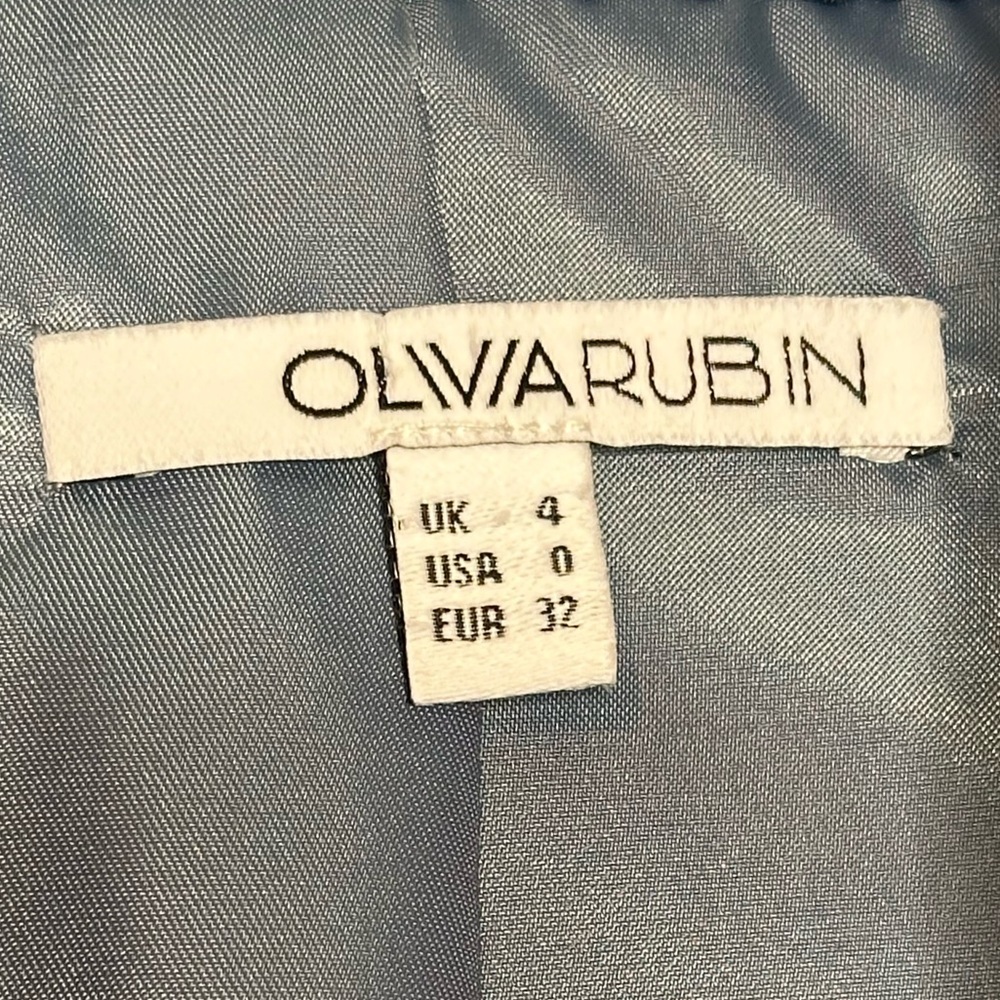 Olivia Rubin Cass Coat Blue Pink Colorblock Faux Shearling Jacket Size 0 - Picture 5 of 9